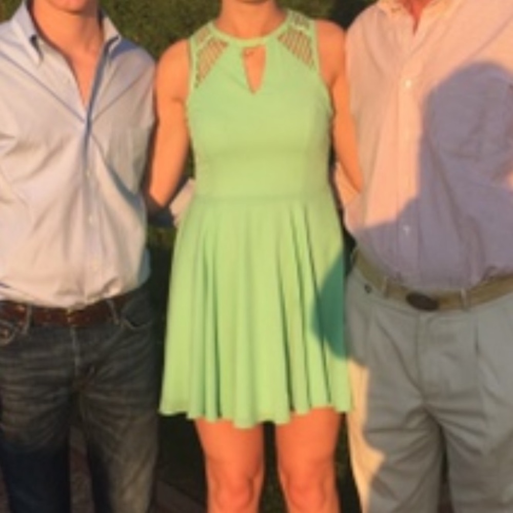 Mint green fit and flare dress